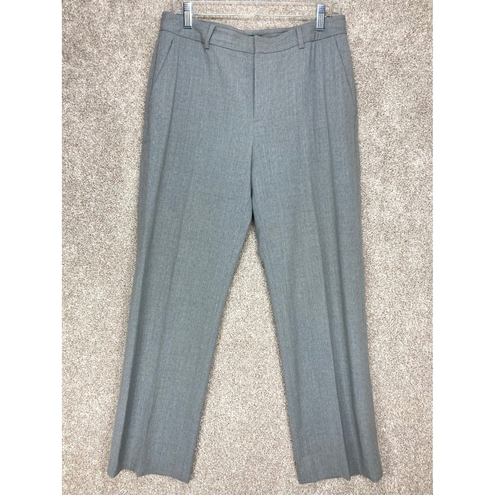 Lauren Ralph Lauren Wool Straight Leg Dress Pants Womens 10 Grey Stretch Office